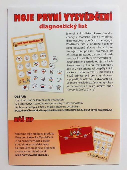 DIAGNOSTICKÝ LIST - MOJE PRVNÍ VYSVĚDČENÍ - Image 3